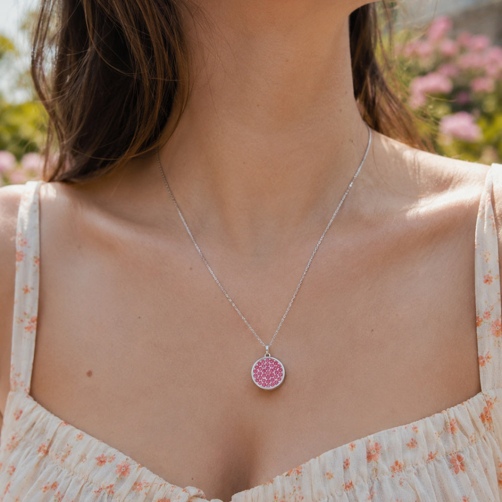 18mm Pink Crystal Snap Charm | Replaceable Rhinestone Charm Collection