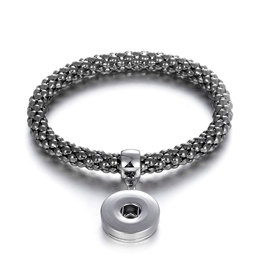 Silver Snap Charm Bracelet – Interchangeable Personalized Jewelry