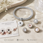 Silver Snap Charm Bracelet – Interchangeable Personalized Jewelry