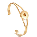 Minimalist Silver Snap Cuff Bracelet | Interchangeable Charm Jewelry