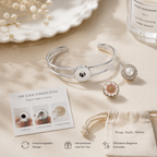 Minimalist Silver Snap Cuff Bracelet | Interchangeable Charm Jewelry