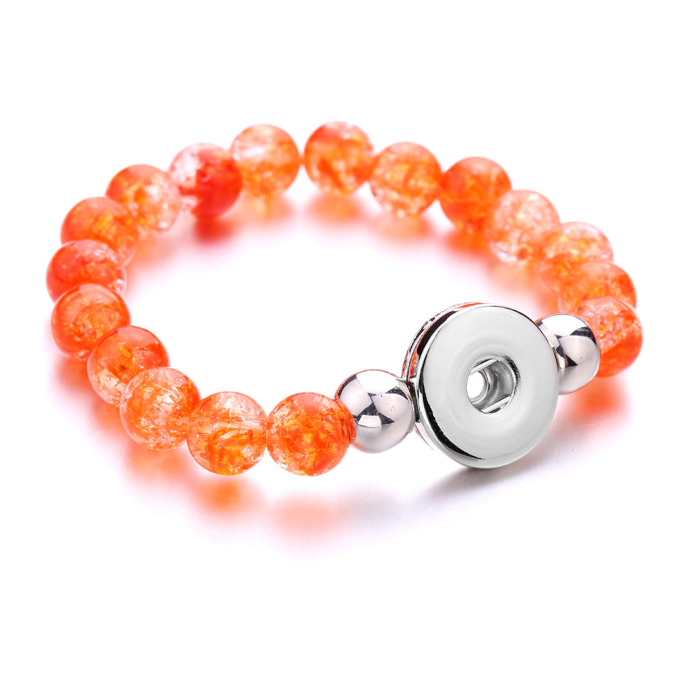 Crystal Bead Snap Bracelet – Elegant Interchangeable Charm Bracelet