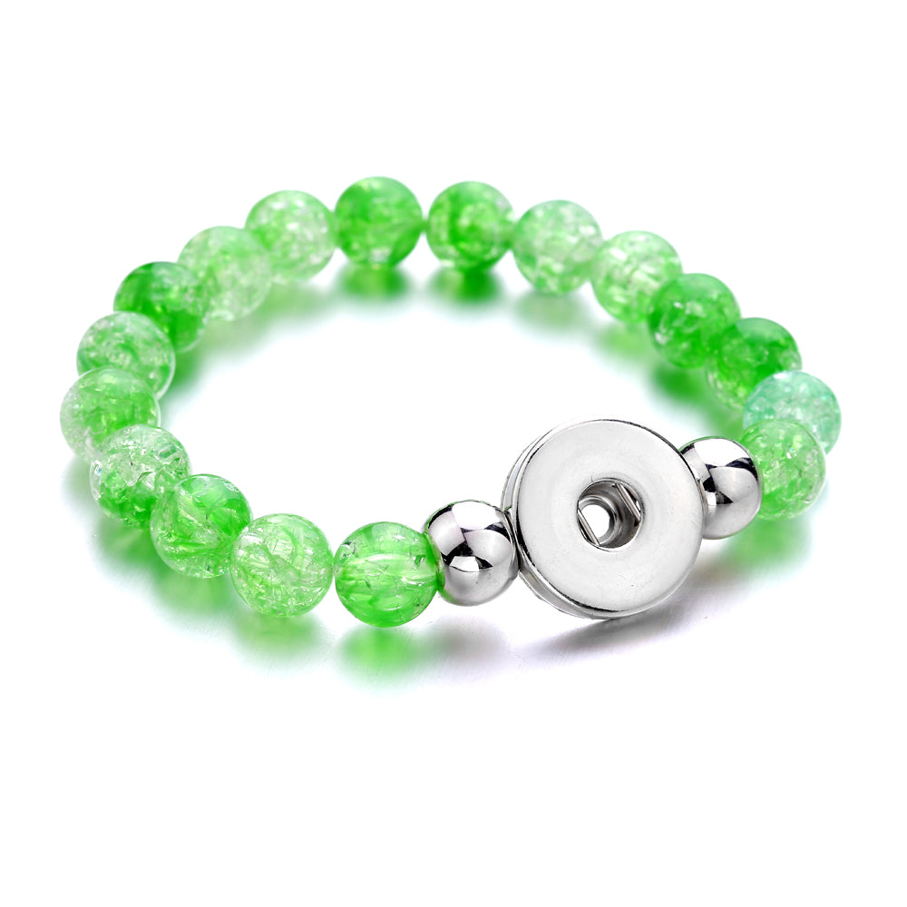 Crystal Bead Snap Bracelet – Elegant Interchangeable Charm Bracelet