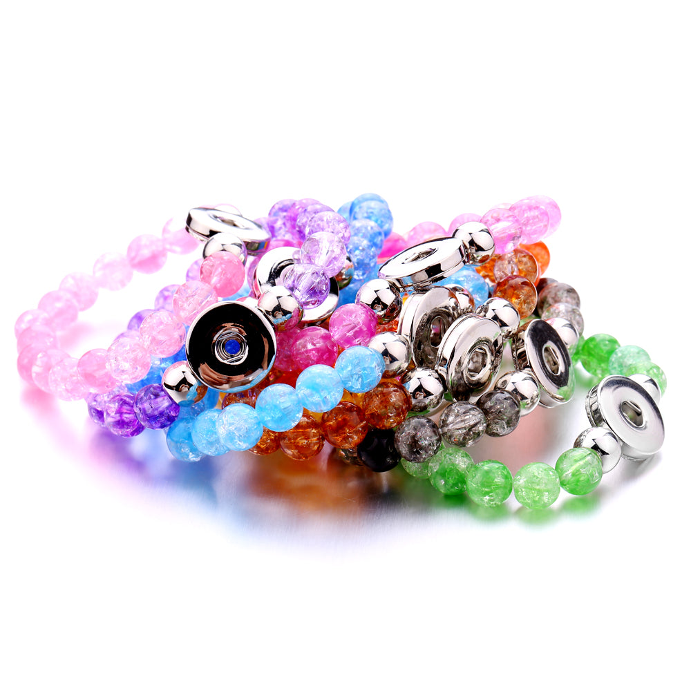 Crystal Bead Snap Bracelet – Elegant Interchangeable Charm Bracelet