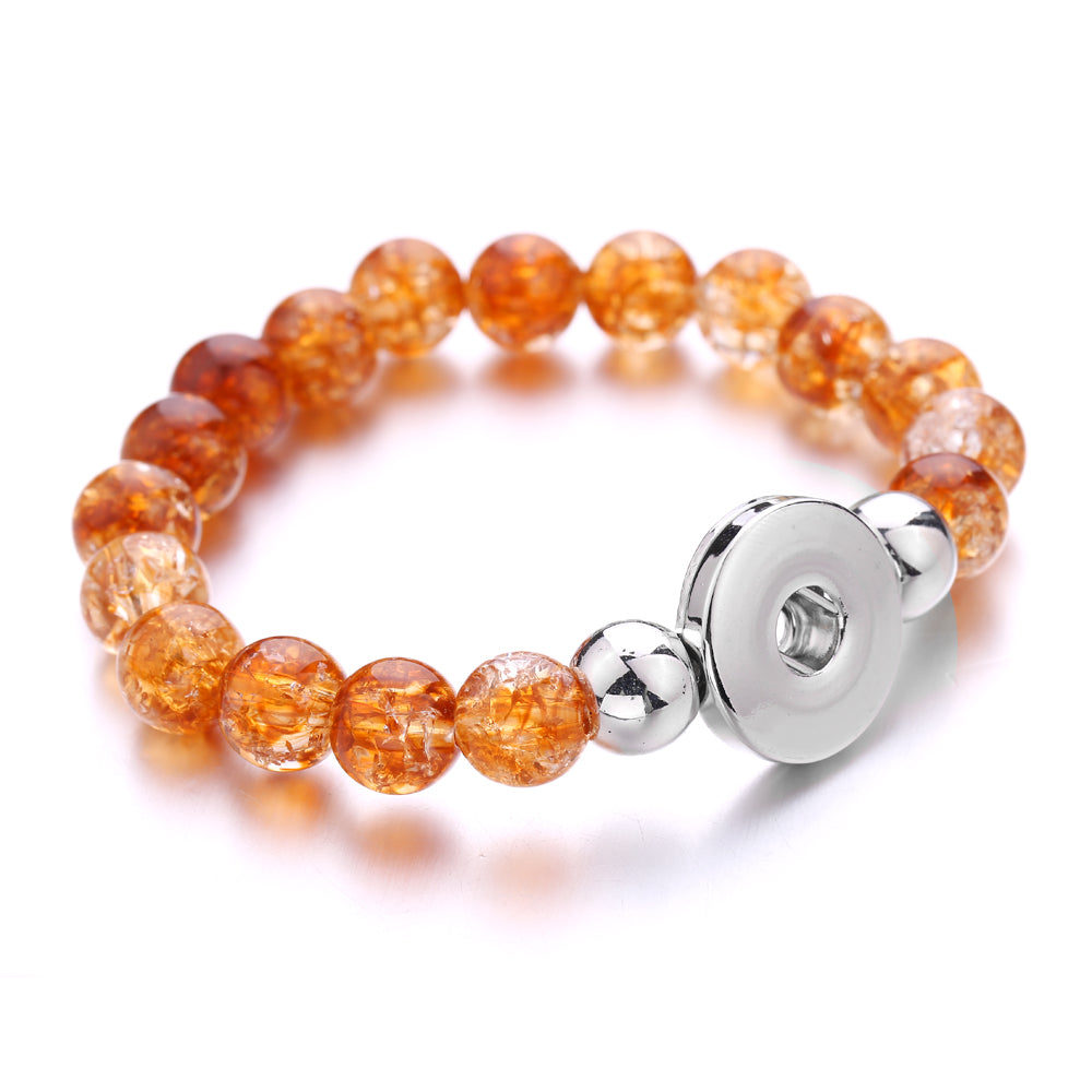 Crystal Bead Snap Bracelet – Elegant Interchangeable Charm Bracelet