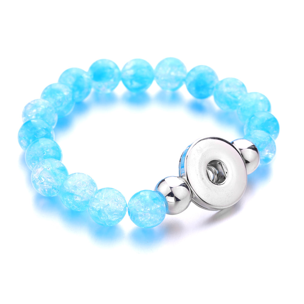 Crystal Bead Snap Bracelet – Elegant Interchangeable Charm Bracelet