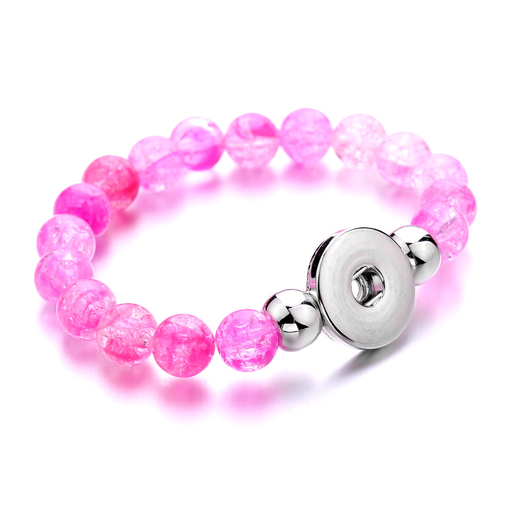 Crystal Bead Snap Bracelet – Elegant Interchangeable Charm Bracelet