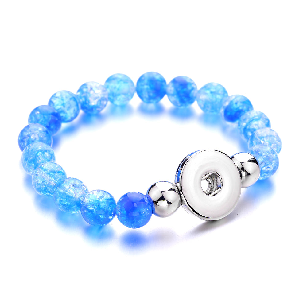 Crystal Bead Snap Bracelet – Elegant Interchangeable Charm Bracelet