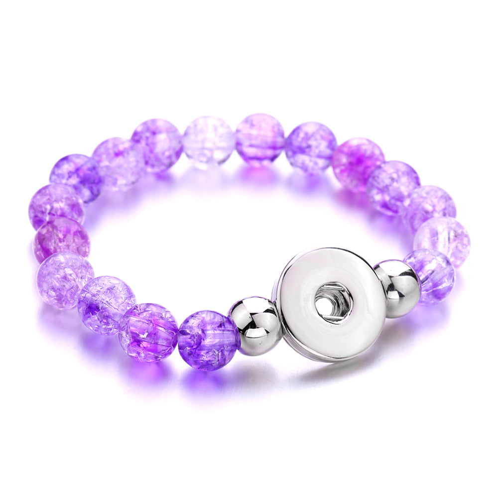 Crystal Bead Snap Bracelet – Elegant Interchangeable Charm Bracelet