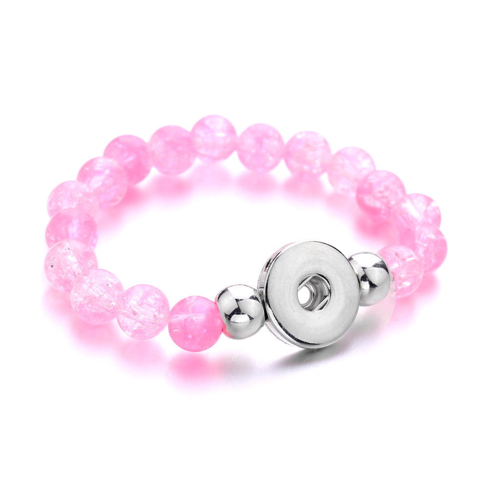 Crystal Bead Snap Bracelet – Elegant Interchangeable Charm Bracelet