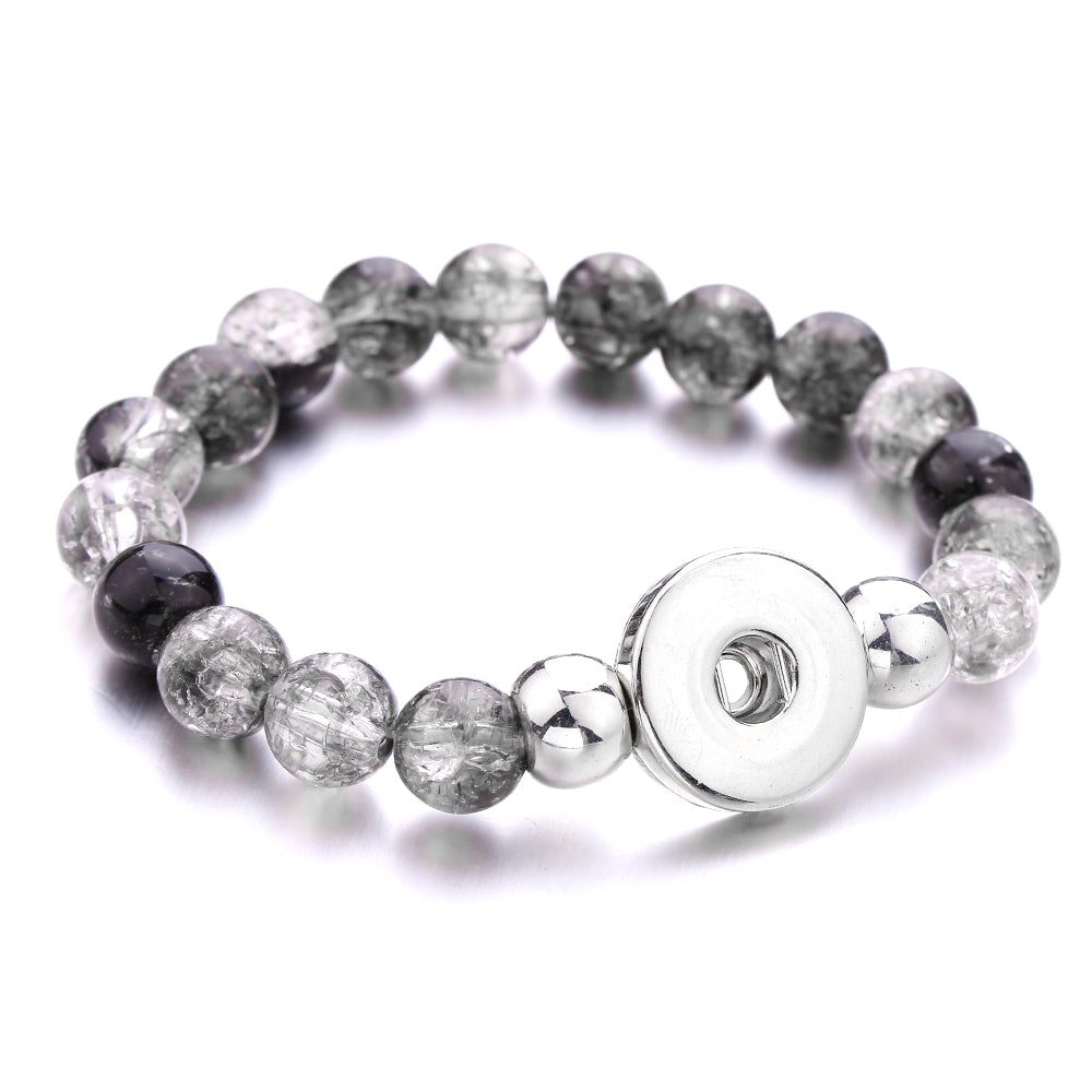 Crystal Bead Snap Bracelet – Elegant Interchangeable Charm Bracelet