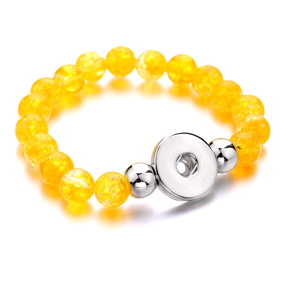 Crystal Bead Snap Bracelet – Elegant Interchangeable Charm Bracelet