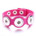Rugged Hand‑Craft Leather Snap Bracelet | Triple Charm Wrist Cuff