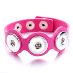 Rugged Hand‑Craft Leather Snap Bracelet | Triple Charm Wrist Cuff