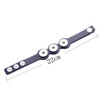 Rugged Hand‑Craft Leather Snap Bracelet | Triple Charm Wrist Cuff