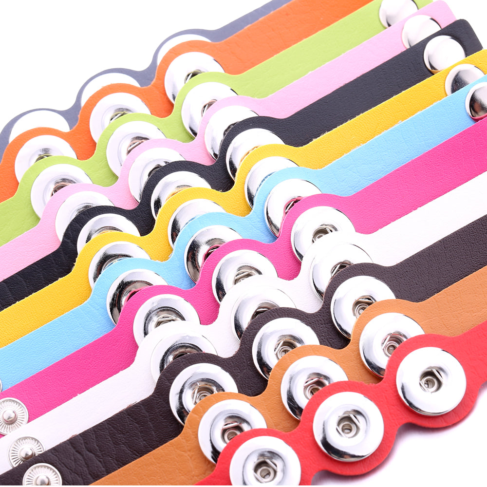 Rugged Hand‑Craft Leather Snap Bracelet | Triple Charm Wrist Cuff