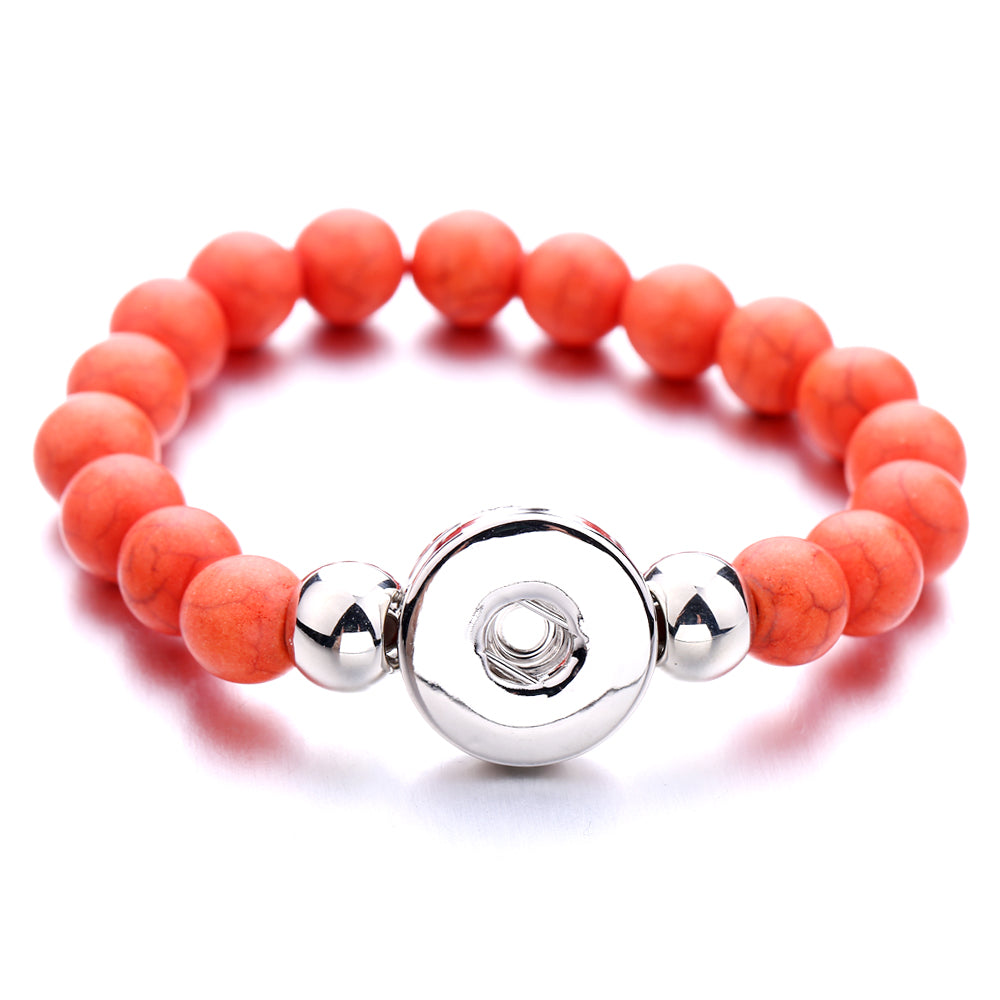 Turquoise Stone Snap Bracelet | Personalized Charm Jewelry