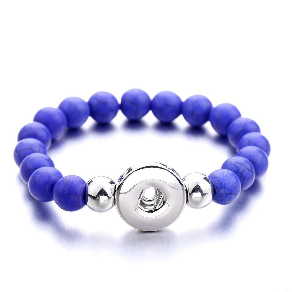 Turquoise Stone Snap Bracelet | Personalized Charm Jewelry