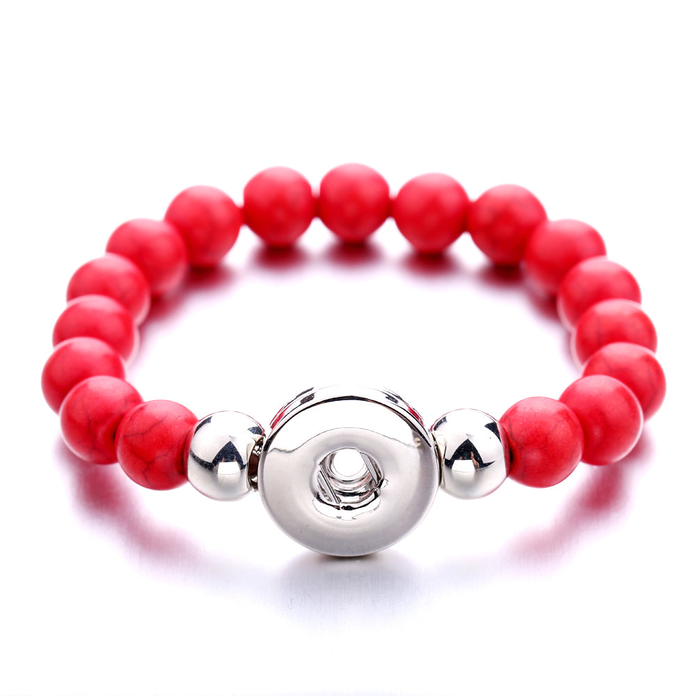 Turquoise Stone Snap Bracelet | Personalized Charm Jewelry