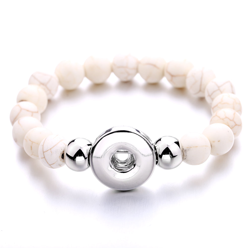 Turquoise Stone Snap Bracelet | Personalized Charm Jewelry
