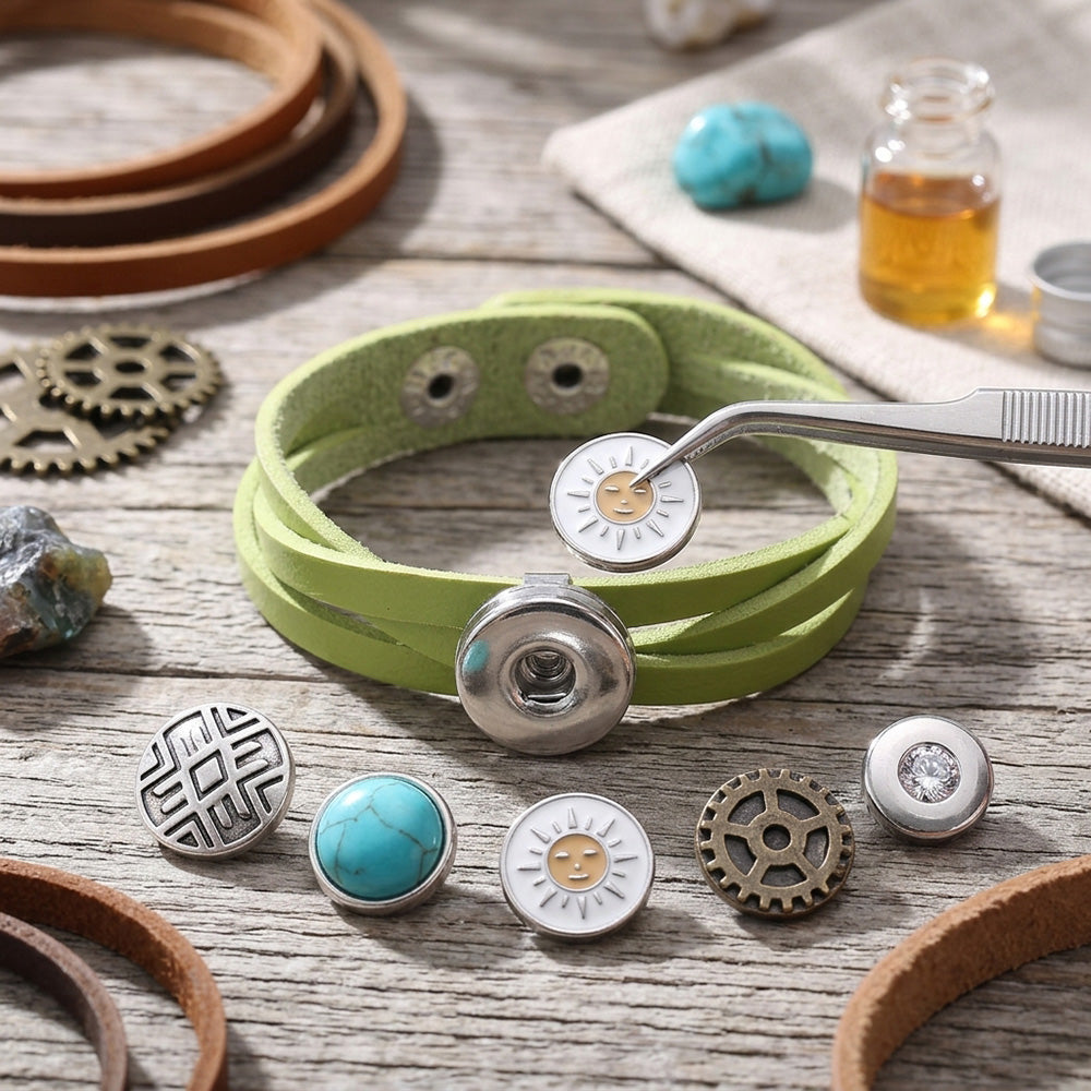 Vintage Leather Snap Bracelet – Wear Your Story, Your Way
