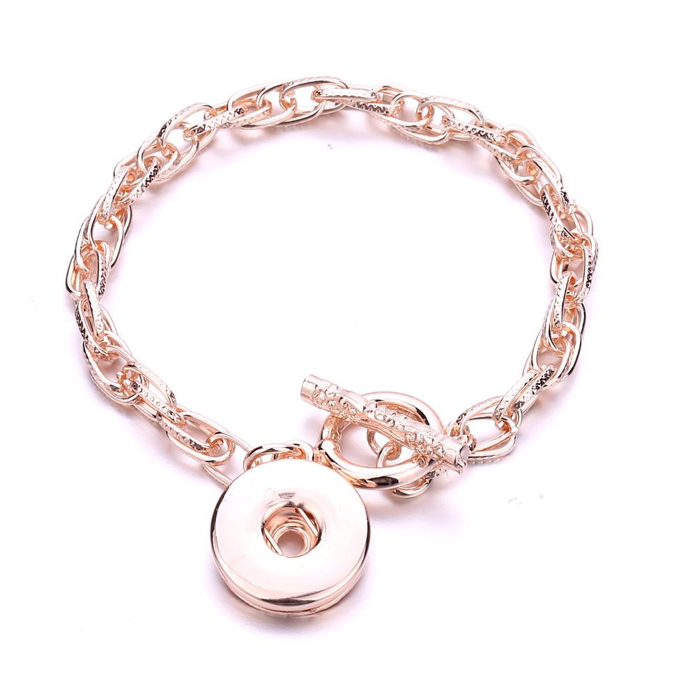 Silver Chain Charm Bracelet | Interchangeable Snap Jewelry