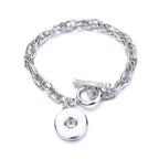 Silver Chain Charm Bracelet | Interchangeable Snap Jewelry