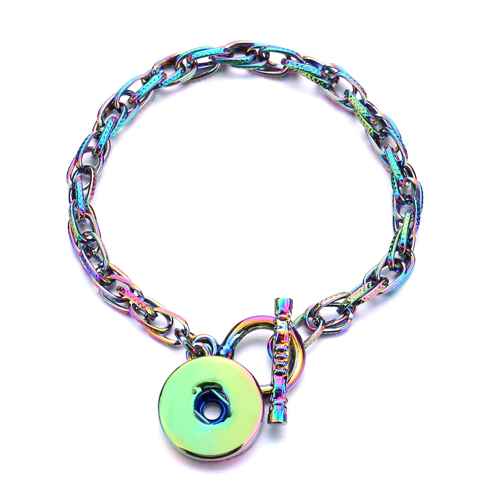 Silver Chain Charm Bracelet | Interchangeable Snap Jewelry
