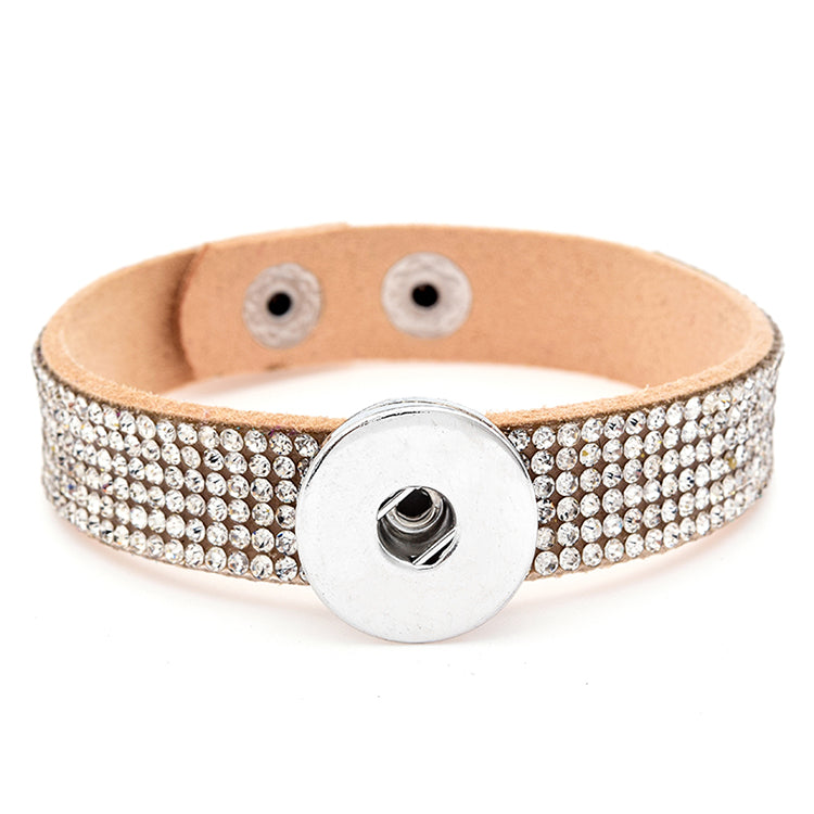 Rhinestone Snap Bracelet | Personalized Charm Jewelry with Glamour