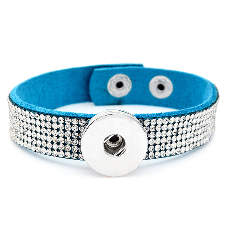 Rhinestone Snap Bracelet | Personalized Charm Jewelry with Glamour