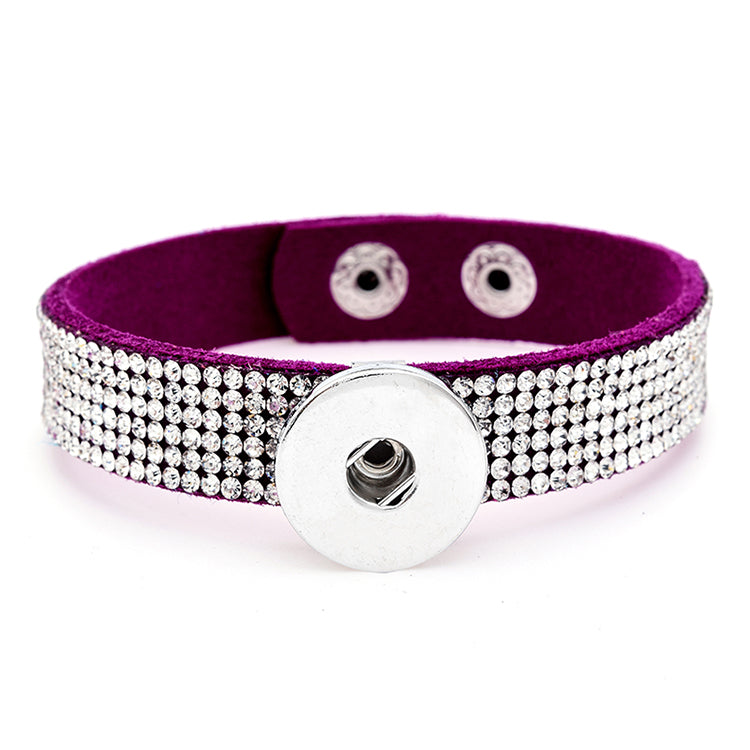 Rhinestone Snap Bracelet | Personalized Charm Jewelry with Glamour