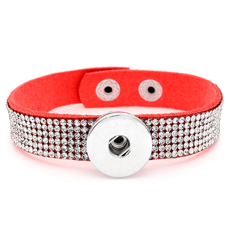 Rhinestone Snap Bracelet | Personalized Charm Jewelry with Glamour