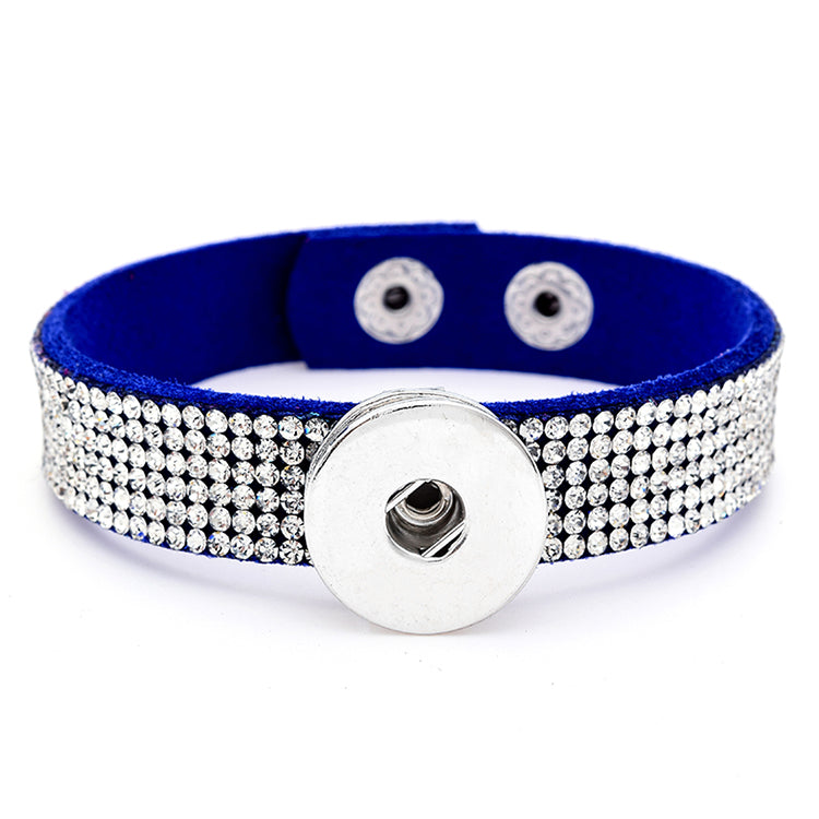 Rhinestone Snap Bracelet | Personalized Charm Jewelry with Glamour