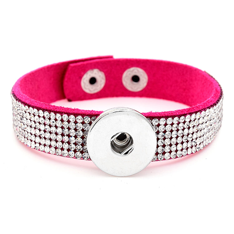 Rhinestone Snap Bracelet | Personalized Charm Jewelry with Glamour