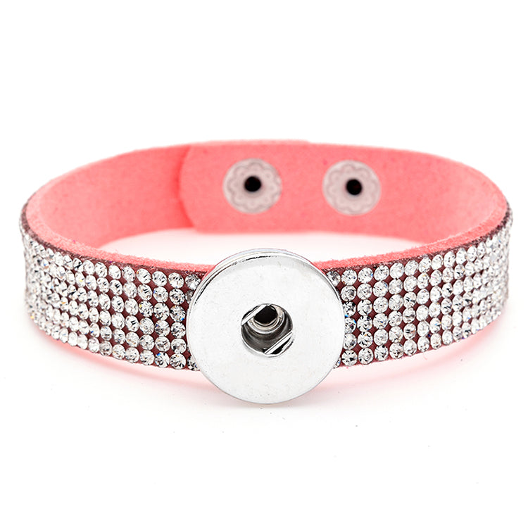 Rhinestone Snap Bracelet | Personalized Charm Jewelry with Glamour