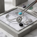 Minimalist Snap Bangle Bracelet | Interchangeable Charm Jewelry