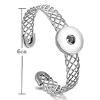 Twisted Wire Cuff Bracelet | 18mm Snap Button Bangle, Interchangeable Charm Jewelry