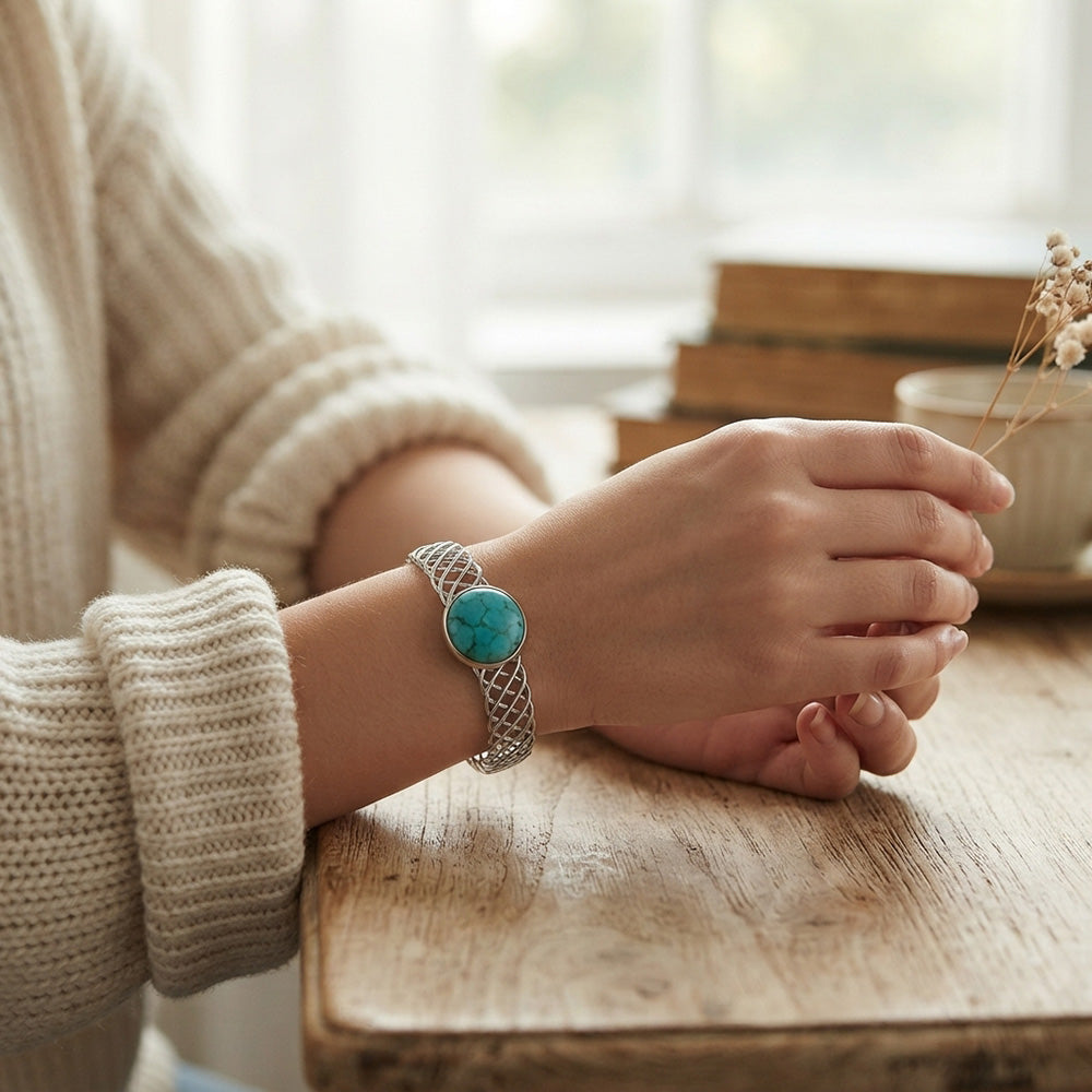 Twisted Wire Cuff Bracelet | 18mm Snap Button Bangle, Interchangeable Charm Jewelry