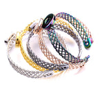 Twisted Wire Cuff Bracelet | 18mm Snap Button Bangle, Interchangeable Charm Jewelry