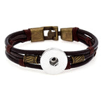 Bohemian Leather Charm Bracelet | Multi-Layer Snap Jewelry