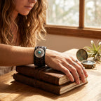 Black Leather Snap Bracelet | Vintage Braided Charm Jewelry