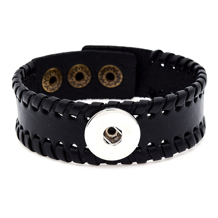 Black Leather Snap Bracelet – A Timeless Piece of Strength & Style