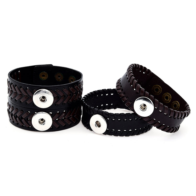 Black Leather Snap Bracelet – A Timeless Piece of Strength & Style