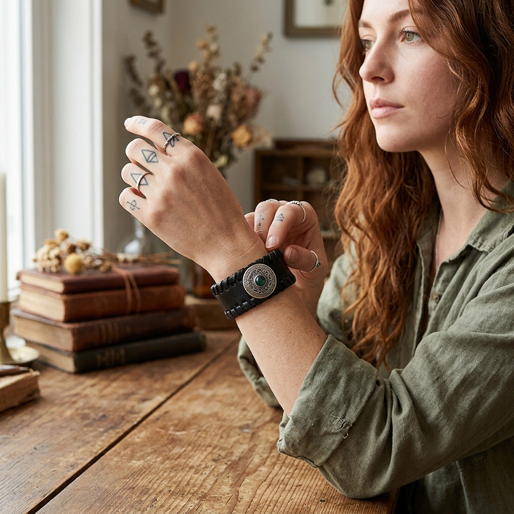 Black Leather Snap Bracelet – A Timeless Piece of Strength & Style