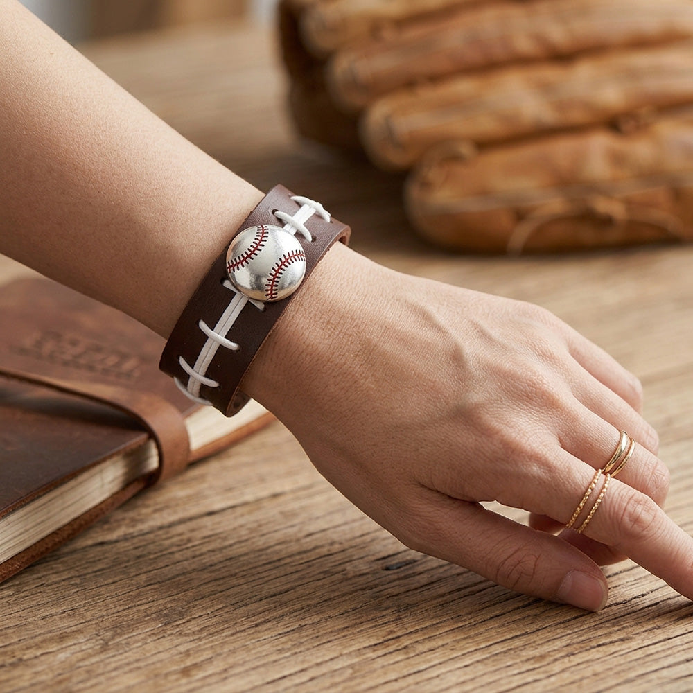Vintage Baseball Leather Bracelet – A Classic Style Built for Every Journey