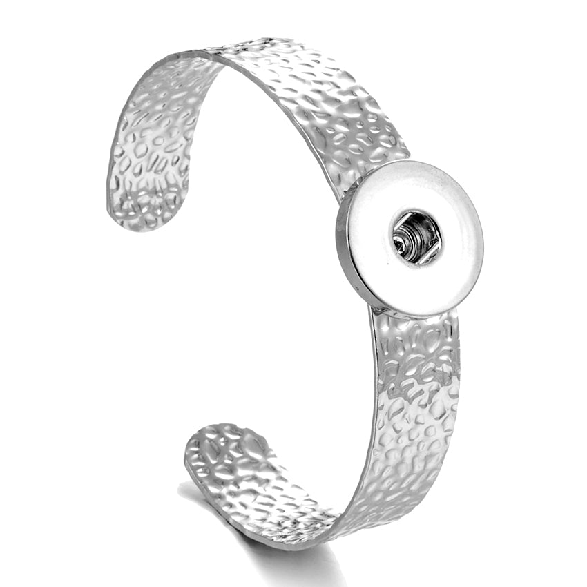 Moonlit Texture Cuff Bracelet | Timeless Silver Elegance