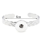 Woven Grace Snap Cuff | Silver Leaf Bracelet