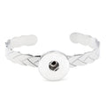 Woven Grace Snap Cuff | Silver Leaf Bracelet