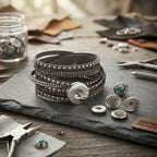Rebel Soul Multi-Layer Leather Snap Bracelet