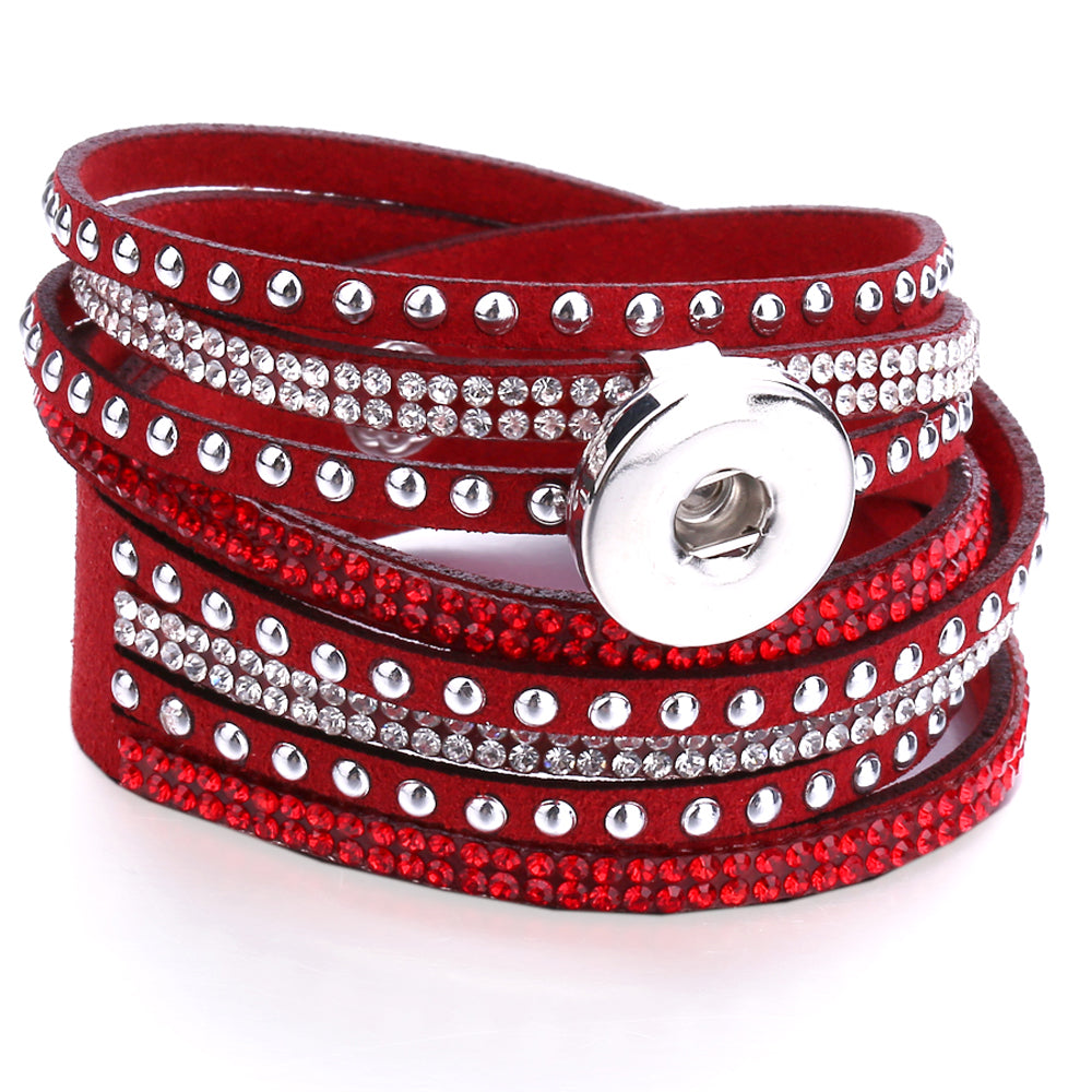 Rebel Soul Multi-Layer Leather Snap Bracelet